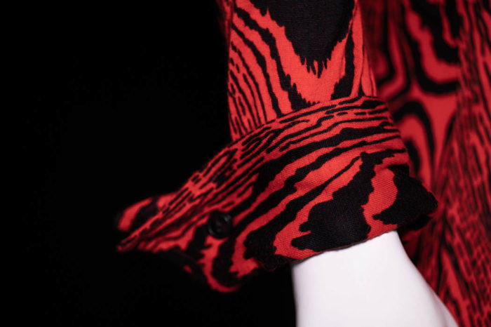 Diane von Furstenberg, Wooden thread printed jersey wrap dress, 1973 © E.Gomez