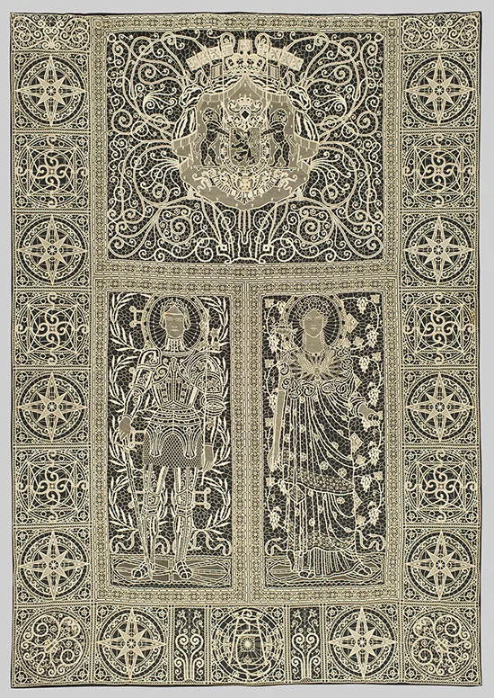 Couvre-lit, dentelle à l’aiguille, 1915.